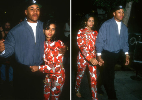 twixnmix: LL Cool J and his girlfriend Kidada Jones at the launch party for Vibe magazine at Sp