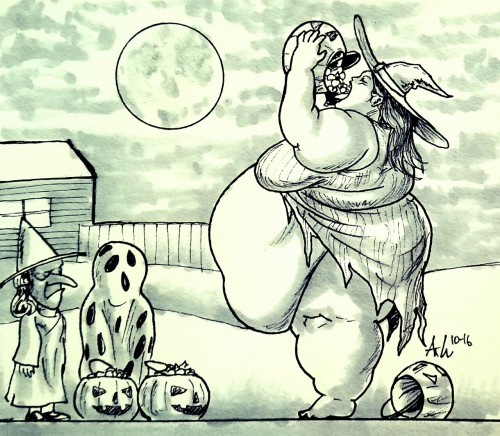 Inktober day 23 “Candy Tribute to the Witch”