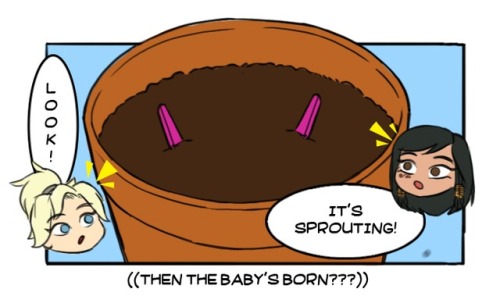 desolationpl: drawtilyouredead: Uhh… this is how babies are made right? I heard the stork thing isn’t real. This definetly shows what might happend, if Overwatch meets Plants vs Zombies. 