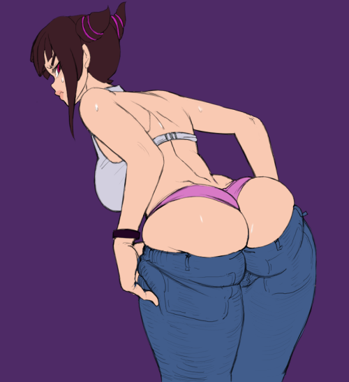 soubriquetrouge:  Juri faces some challenges in between games. Those alternate costumes are merciless when you don’t stay fit! Or maybe you just aren’t so great at using a washer.Done by commission, but no clue of the artist. So my apologies, but