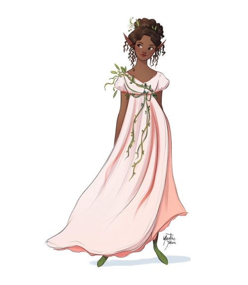 Regency inspired fairy! I had so much fun with this. I think I’ll be drawing more in this theme. • 