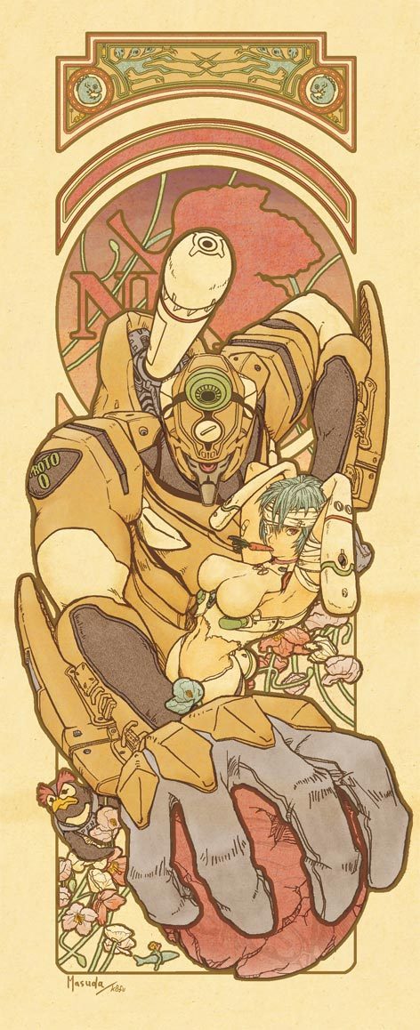yasahime:  Beautiful Nouveau Evangelion Art by MasudaMasaru
