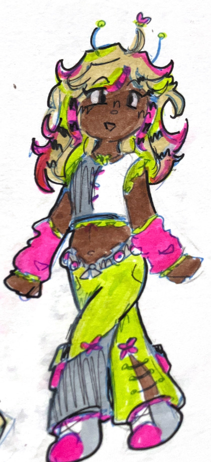 Guess Who Drew Their Pokemon Oc’s Again (me. It Was Me) Also The Last One (neon Green Pink Bug Girl)