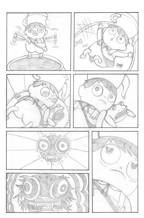 So I thought I’d post more comic pages now and I came upon my pencils for my over the garden wall pa