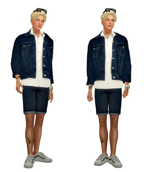 TS4 Menswear Lookbook #4 Skin 1, 2 / Ruby Hair / Eyebrows / Eyes / Nosemask / LipsClothing - Top *