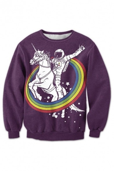 ruby-woo-s: Stylish Cool 3D Sweatshirts  Dropped Milk  //  Moon Astronaut  Rainbow