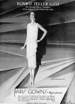 myvintagevogue:  Bonwit Teller &amp; Co 1925 