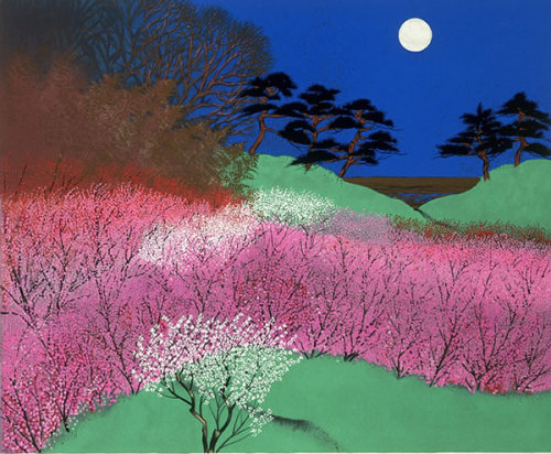 Reiji Hiramatsu aka Hiramatsu Reiji aka 平松礼二 (Japanese, b. 1941, Tokyo, Japan) - Pine, Bamboo and Pl