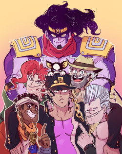 herzspalter:  The Stardust crew!I made my first JoJo fanart at the end of January and didn’t post most of it here because I meant to make a little Stardust bundle post like this some day but then I kept putting it off because I wasn’t sure if my “I’m
