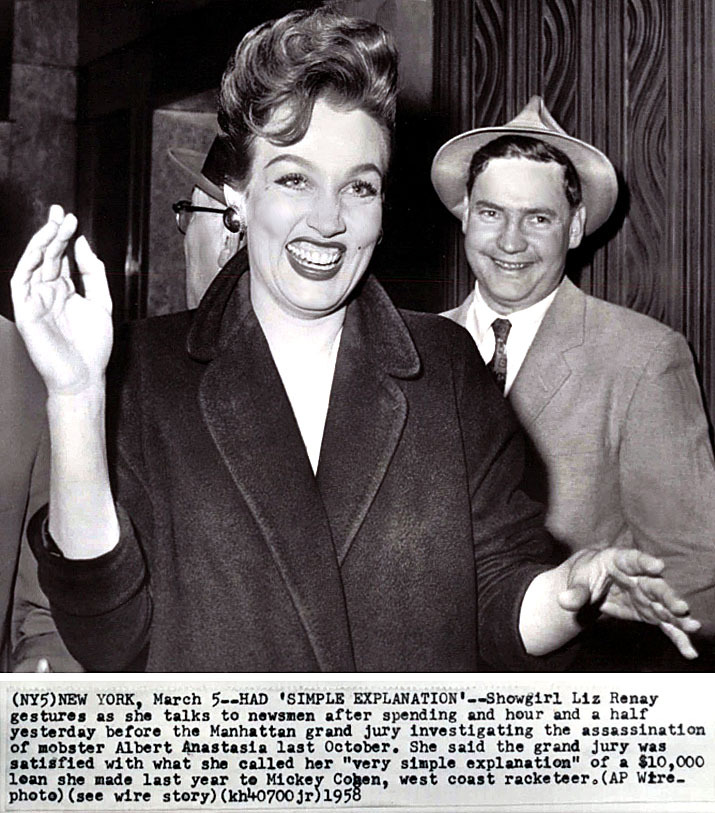  Liz Renay    (aka. “Liz O’Leyar”)    An AP wire photo from March of ‘58,