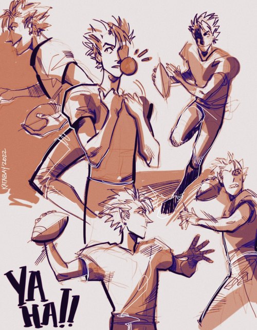 more hiruma sketches, but with slightly more football because for some reason, I do actually enjoy a