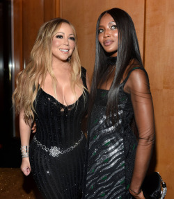 celebsofcolor:  Mariah Carey and Naomi Campbell attend the V Magazine dinner in honor of Karl Lagerfeld on October 23, 2017 in New York City