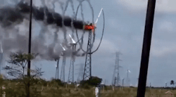 galacticoctocorgi12:  sixpenceee:  This is what a windmill on fire looks like. (Source)   Holy shit is that thing creating a portal to hell