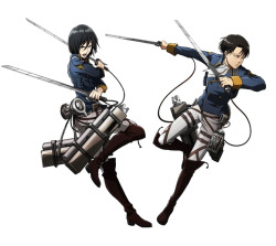 norichuu:  Levi & Mikasa with new uniforms
