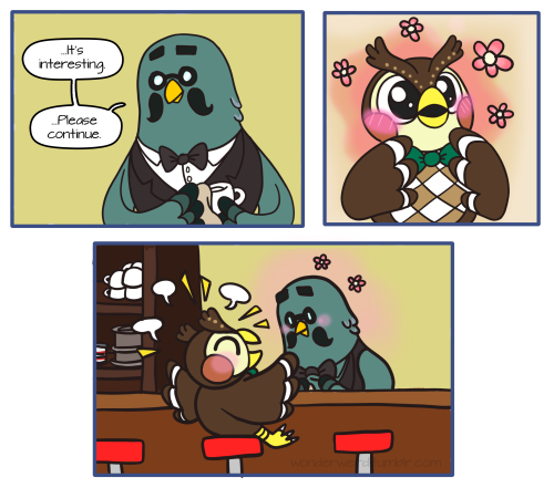 wonderweird: talkative bird…with strong silent bird…. Nintendo please let Brewster com