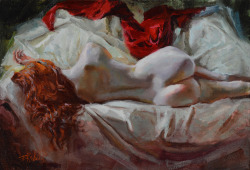 wilsonartsales:  “Red” 11x16in. oil on