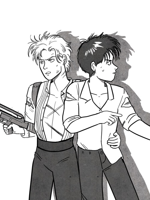 80′s style! The banana fish manga is very good I might buy it 