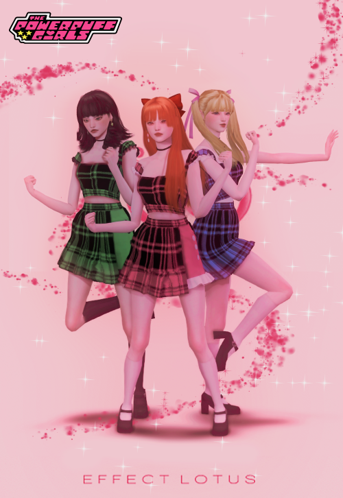 [EL] POWERPUFF GIRLS POSEPACK (This posepack includes 3 group poses)You will NEED:-andrew’s po