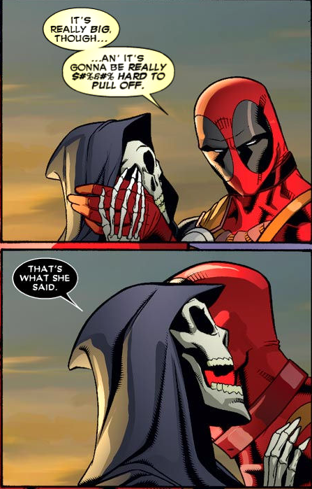 sanjuanwolf:  I sometimes forget that Death is a female (who’s in love with deadpool) in the Marvel universe. 