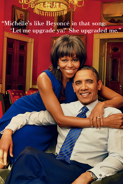 fuckyeahqueenbeyonce:  US President Barack Obama on wife Michelle in Vogue April 2013 cover story (x