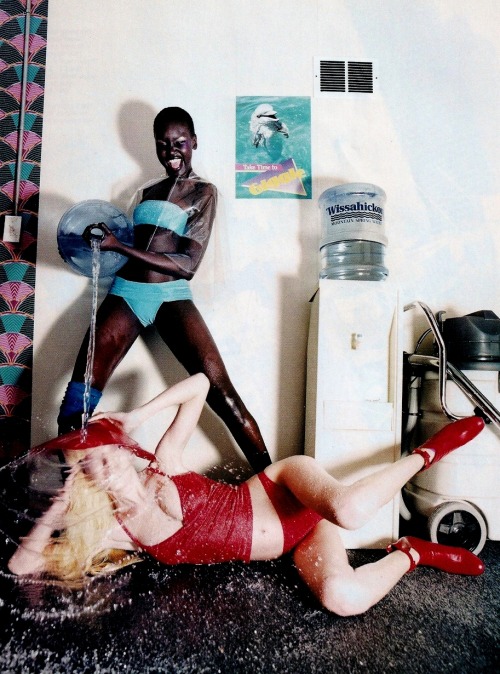 labsinthe: “Bikini Atom” Alek Wek & Shirley Mallmann photographed by David LaChapelle for Vogue 