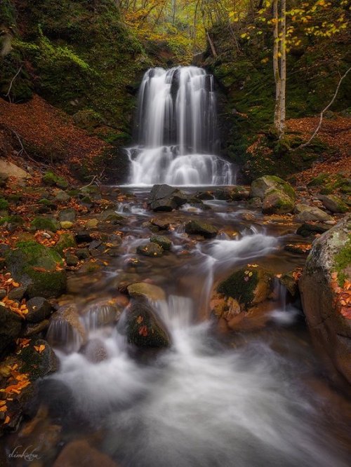 Waterfall in Frakto forest, Paranesti, prefecture of Drama, Greece.