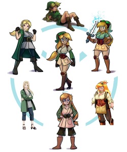 Iancsamson:hexfusion! With Tsunade From Naruto, Link 63, And Agatha From Girl Genius.