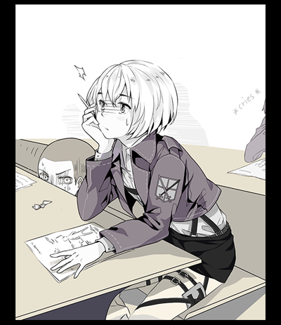 arielucia:  |||| suddenly i imagined them having pop quiz. in class…         