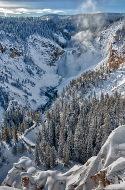 rivermusic:  Lower Yellowstone Falls in Winter