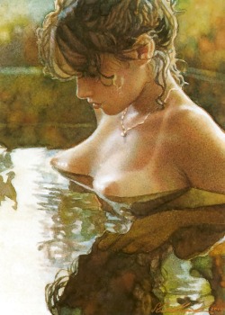 artbeautypaintings: Beauty of the hot tub