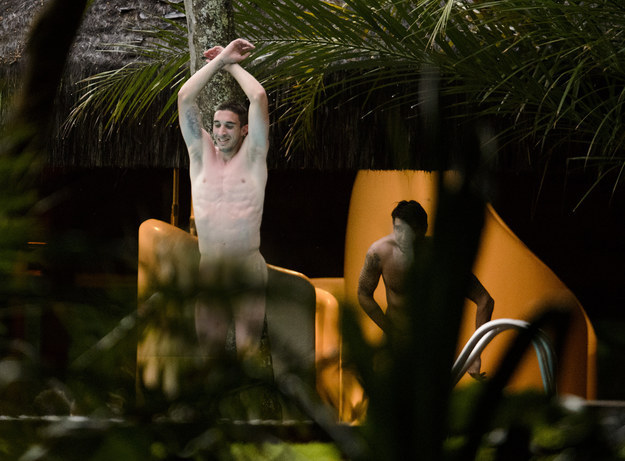 notashamedtobemen:  Croatian World Cup soccer players get naked by the pool after