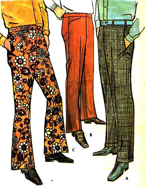 Mens Disco Bell Bottom 1970s Costume Pants  Leg Avenue