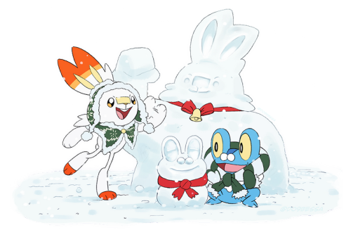 do9bessa:Scorbunny and Froakie wish u Merry Christmas 2020