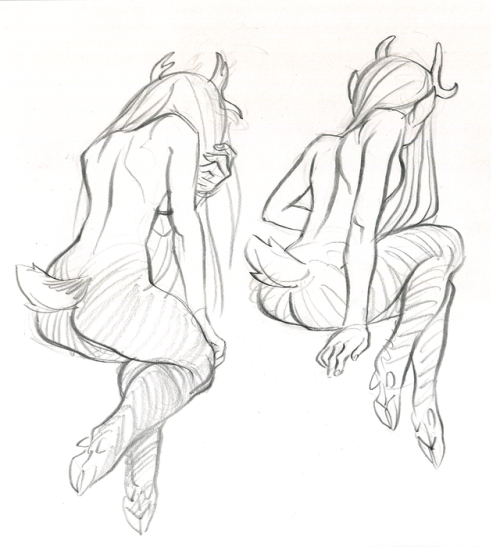 makkon: here’s a little throwback for Satyrday, some pencil drawings I’m rather fauned o