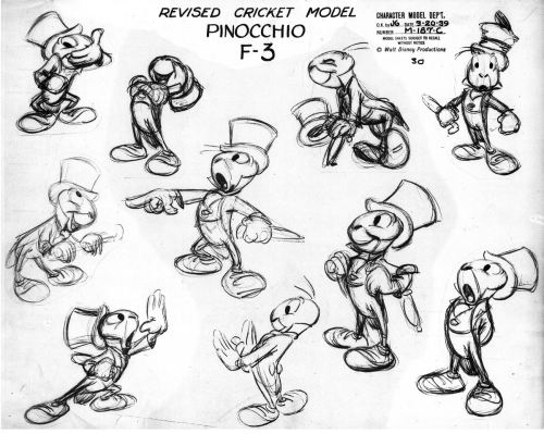 The birth of Ward Kimball&rsquo;s character Jiminy Cricket from &ldquo;Pinocchio.&rdquo;