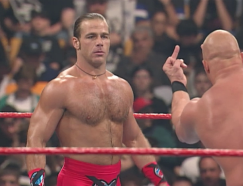 wrestlingoutofcontext:  It’s all fun and games until someone gives you the finger.   Hell yeah…