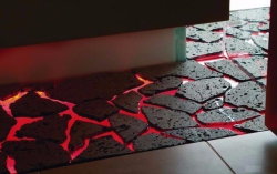 sixpenceee:  The above floor was designed to look like lava. 