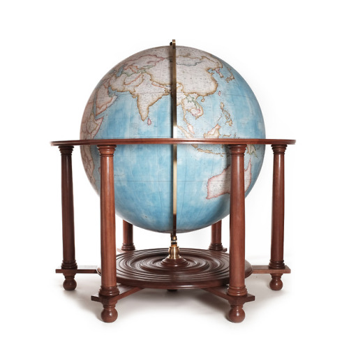 This 127cm (50 inch) diameter globe is cradled in a handcrafted Oak or Walnut base and available is 