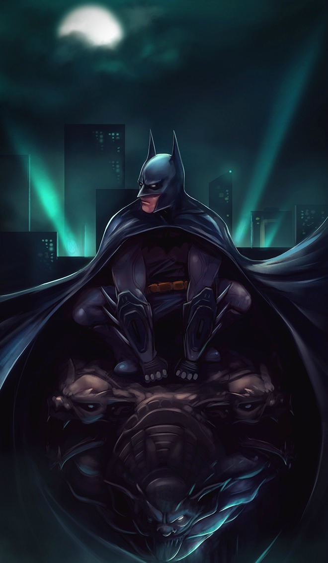 youngjusticer:  “Just like dust, we settle in this town.” Batman, by Sixfrid.