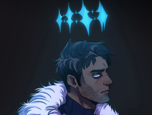 commission of a dnd character! Aasimar ice druid hot man grrrrr 