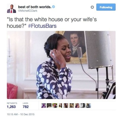 loveremains4eva: baronessvondengler: buzzfeed: #FlotusBars Is The Best Thing You’ll See All Da