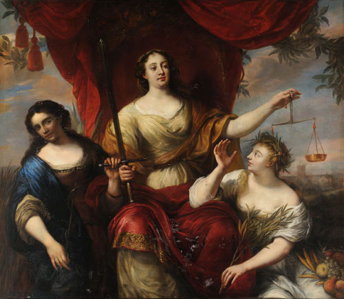 jeroendstoutart:Prudence, Justice, and Peace, Jurgen Ovens (1623—1678)