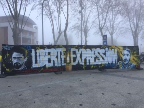 France: Graffiti in solidarity with anarchists Qiyas İbrahimov and Bayram Mammadov who are imprisone