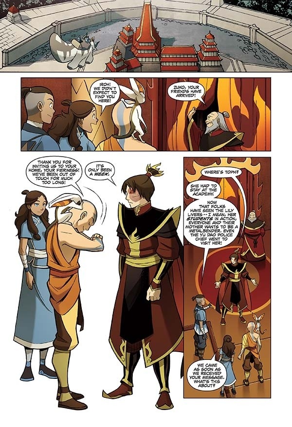 The first released pages of the comic Avatar: The Last Airbender - The Search Part