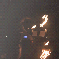 I love fire fans. I’ve been learning how to spin fire poi for a few months now. Harder than you think, but fucking fun! 