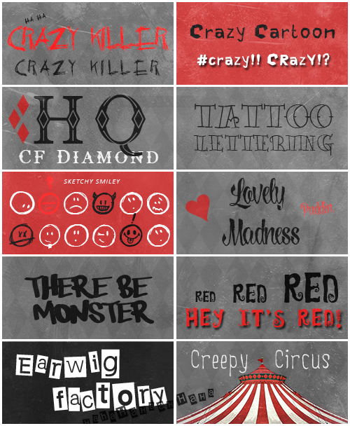 Harley Quinn Squad — ♢♥ Harley Quinn inspired fonts: Pack #01 Download...