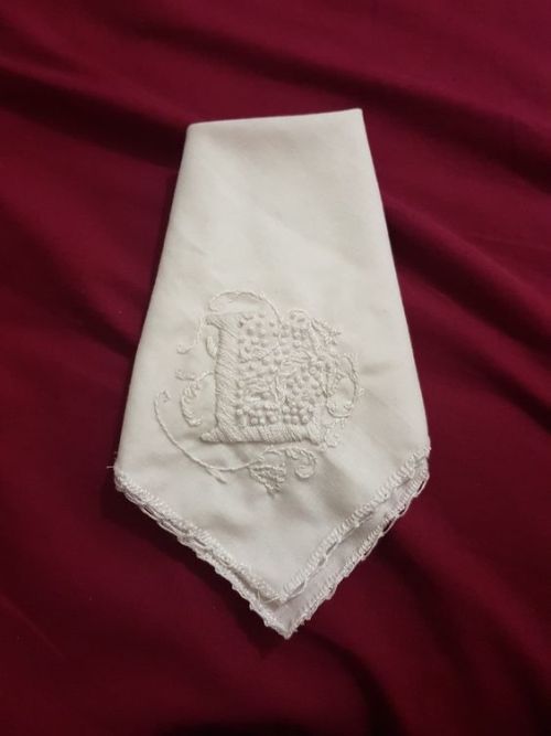 Victorian inspired whitework handkerchief