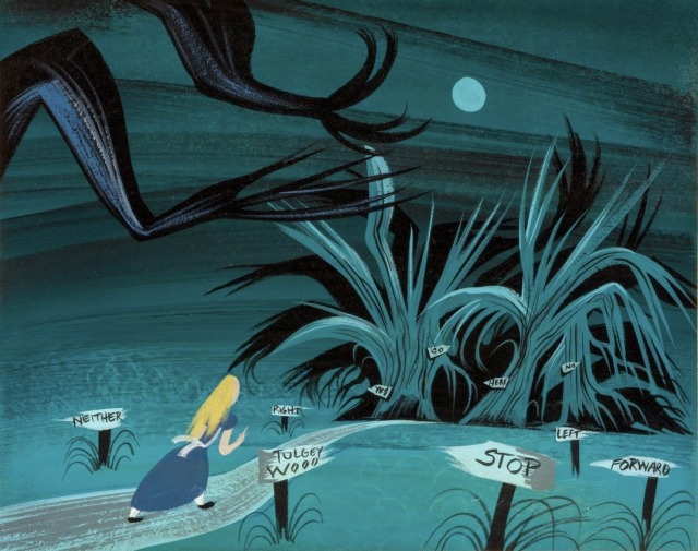 weirdlandtv:Mary Blair concept art for Disney’s ALICE IN WONDERLAND (1951).