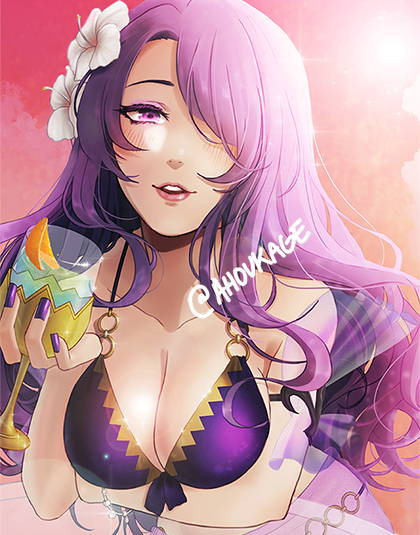 Ready to start posting more! Here’s a pic of the Summer Camilla print I did for Kumoricon &