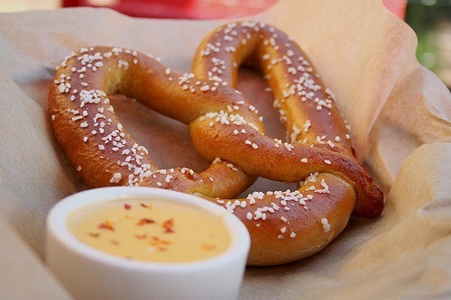 everybody-loves-to-eat: requested: soft pretzels and cheese sauce